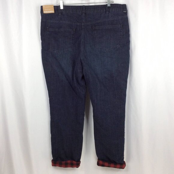 NWT Eddie Bauer Boyfriend Midrise Slim Flannel Lined Jeans Womens Plus Size 18W - Picture 2 of 9